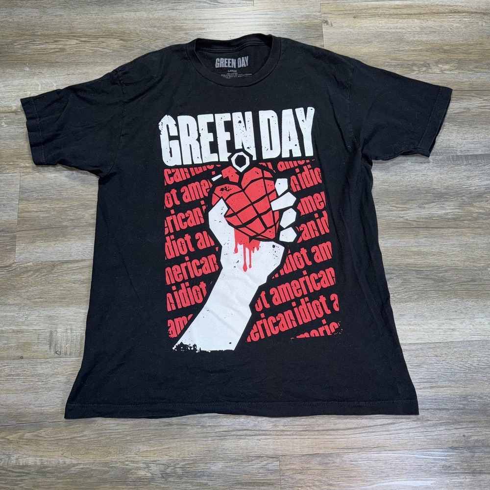 Official Green Day American Idiot Shirt Mens Large Black Short-Sleeve w/ Graphic